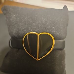 Kate Spade Nicola Heart Twistlock Black Leather Watch